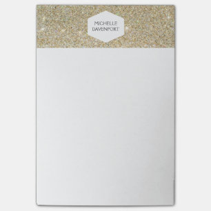 BLOCO DE NOTAS ELEGANTE EMBLEMA BRANCA NO GELO DOURADO