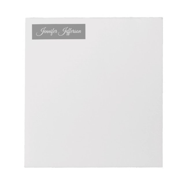 Bloco De Notas Elegante Escrita Moderna Simples Profissional Cinz (Frente)