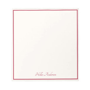 Bloco De Notas Elegante Estilo Marfim & Vermelho Moderno