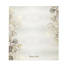 Bloco De Notas Elegante Eucalyptus Foliage Shiny Ouro de Aquarela