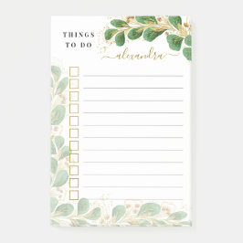 Bloco De Notas Elegante Eucalyptus Monogramed Coisas Vinculadas A