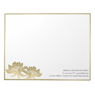 BLOCO DE NOTAS ELEGANTE FAUX DOURADO LOTUS FLORAL BUST