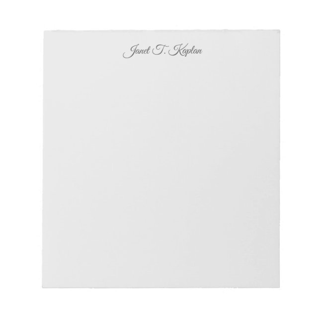 Bloco De Notas Elegante Feminino Cinza Simples Profissional Manus (Frente)