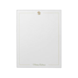 Bloco De Notas Elegante Fleur de Lys floral personalizada nome