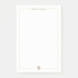 Bloco De Notas Elegante Fleur de Lys floral Personalizado Nome