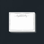 Bloco De Notas Elegante Girly Monographic Signature Black White P<br><div class="desc">Notas de Nomes Brancos e Negros de Senha de Música Moderna, Menina, Elegante. Ele apresenta um modelo de script de caligrafia simples com letras maiúsculas/minúsculas monograma/nome de cheio com letras maiúsculas e simples (2) com borda fina (frame). É fácil personalizar adicionar seu nome. Perfeito para namorada, mãe, empresário, profissional de...</div>