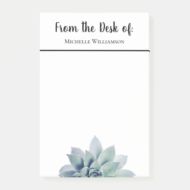 Bloco De Notas Elegante Greenery do Escritório de Tipografia (Frente)