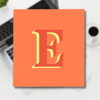 Elegante Laranja Vermelho 3D - Letra inicial | Cor