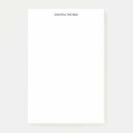 Bloco De Notas Elegante Minimalista de Nome Personalizado