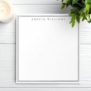 Bloco De Notas Elegante Minimalista Preto e Branco com Duas Borda