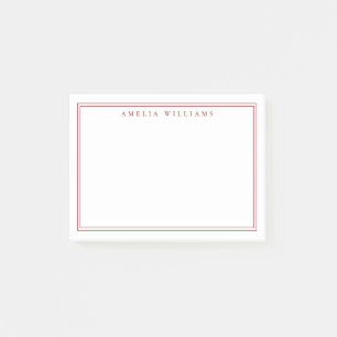 Bloco De Notas Elegante Minimalista Vermelho Duas Bordas
