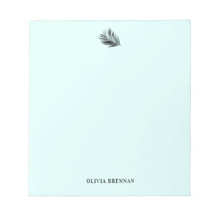 Bloco De Notas Elegante Mínimo Mínimo de Palma Leaf Aqua Design
