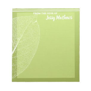 BLOCO DE NOTAS ELEGANTE MODERNO LEAF GREEN MODELO