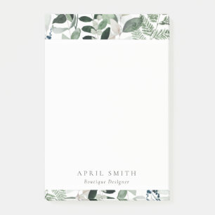 Bloco De Notas Elegante Moderno Verde Folhagem Tropical Fern