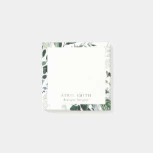Bloco De Notas Elegante Moderno Verde Folhagem Tropical Fern