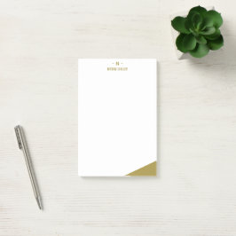 Bloco De Notas Elegante Monograma em Dourado e Cinza I Minimalist