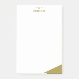 Bloco De Notas Elegante Monograma em Dourado e Cinza I Minimalist