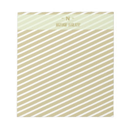 Bloco De Notas Elegante Monograma em Dourado e Cinza I Minimalist