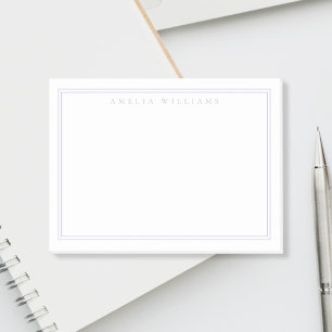 Bloco De Notas Elegante Monograma Lavanda Minimalista