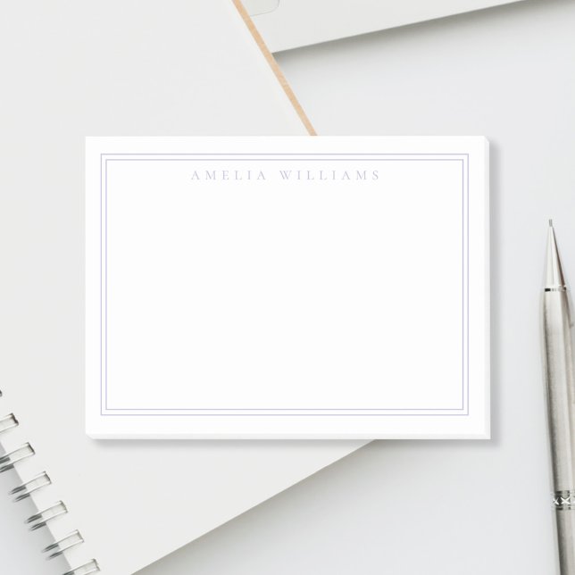 Bloco De Notas Elegante Monograma Lavanda Minimalista (Criador carregado)