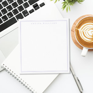 Bloco De Notas Elegante Monograma Lavanda Minimalista com Duas Bo