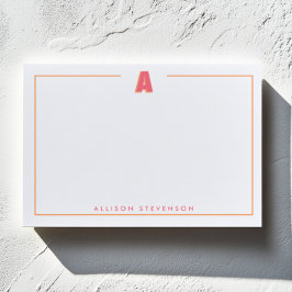 Bloco De Notas Elegante Monograma Personalizado Letra 3D Inicial 