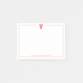 Bloco De Notas Elegante Monograma Personalizado Letra 3D Inicial 