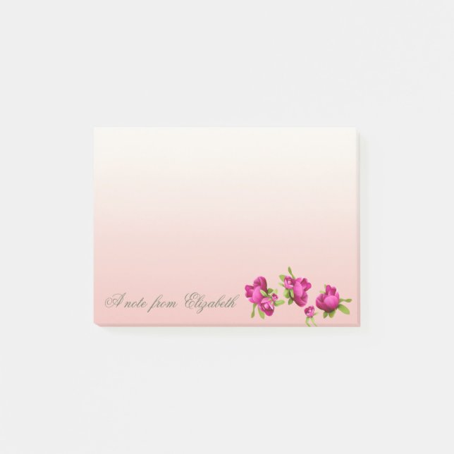 Bloco De Notas Elegante Na moda Girly , Flores (Frente)