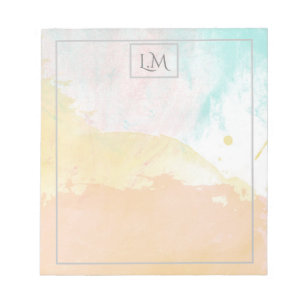 Bloco De Notas Elegante Pastel Watercolor Monograma