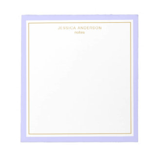 Bloco De Notas Elegante Periwinkle Dourado Personalizado