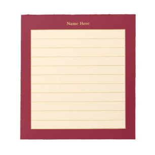 Bloco De Notas Elegante Quadro de Marrom Vinho Enfileirado