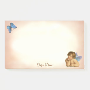 Bloco De Notas Elegante Querubim de Rafael & Borboleta Azul