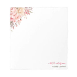 Bloco De Notas Elegante rosa e Rosa marfim personalizado