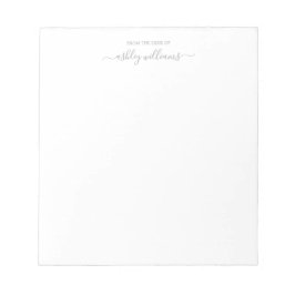 Bloco De Notas Elegante Script Cinza Personalizado Da Mesa de Nom