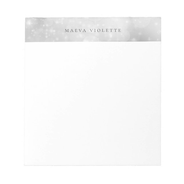 Bloco De Notas Elegante Silver Bokeh (Frente)