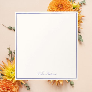 Bloco De Notas Elegante Simples Marfim e Azul Poeirento com Estil
