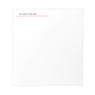 Bloco De Notas Elegante Simples Simples Preto & Branco Vermelho M