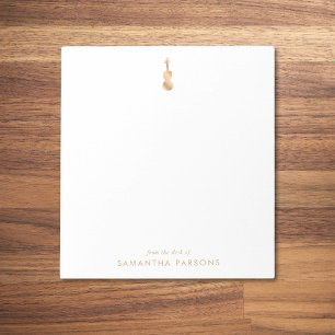 Bloco De Notas Elegante Simples Violino Dourado