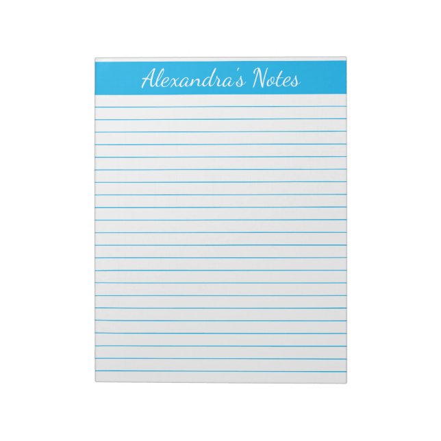 Bloco De Notas Elegante Sky Blue 8,5x11 Tamanho Carta Personaliza (Invertido)