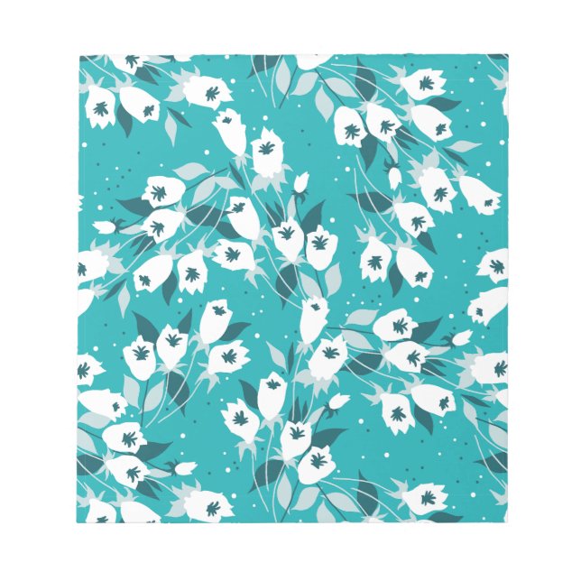 Bloco De Notas Elegante Tulip Flower Pattern Botanical Art Design (Frente)