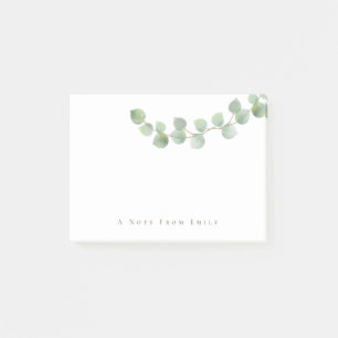Bloco De Notas Elegante Verde Dourado Eucalyptus Leaf Name