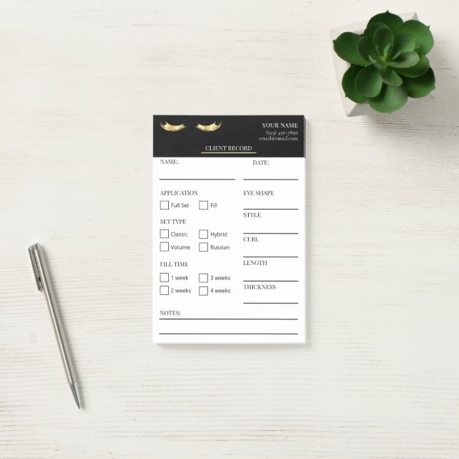 Bloco De Notas Elegantes notas adesivas Post-it® pretas e dourada (Escritótio)