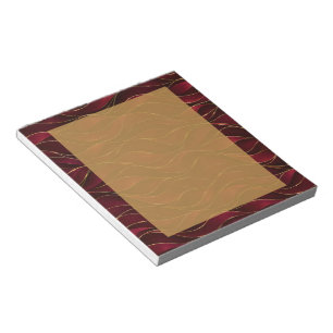 Bloco De Notas Elegantes Ondas de Mármore Vermelho Borgonha com A