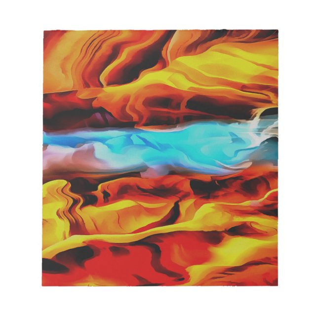 Bloco De Notas Elementos Quentes E Frio Abstrato De Pó Acrílico (Frente)