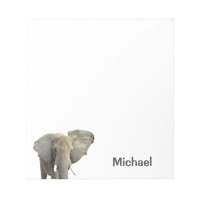 Bloco De Notas Elephant Personalized Name (Frente)