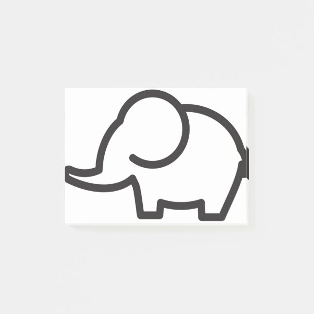 Bloco De Notas Elephant Stylized Line Art (Frente)