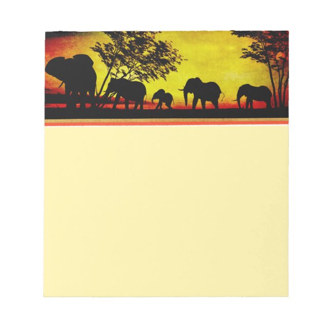 Bloco De Notas Elephants Sunset (Frente)