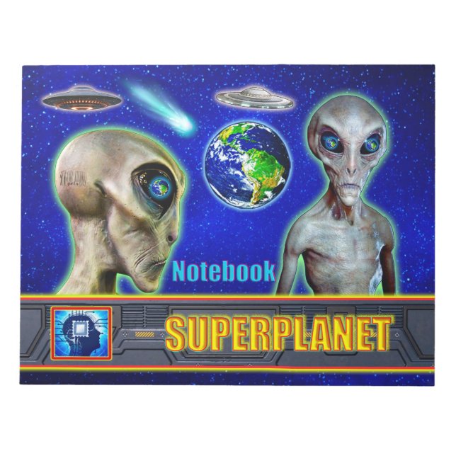 Bloco De Notas ELES JÁ ESTÃO AQUI - design SUPERPLANET (Frente)
