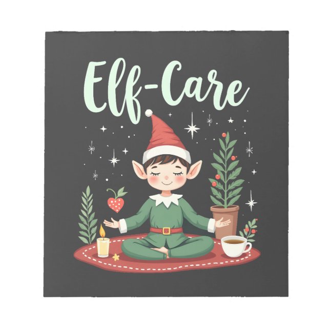 Bloco De Notas Elf Care Engraçado Natal Elf Autoatendimento Mágic (Frente)