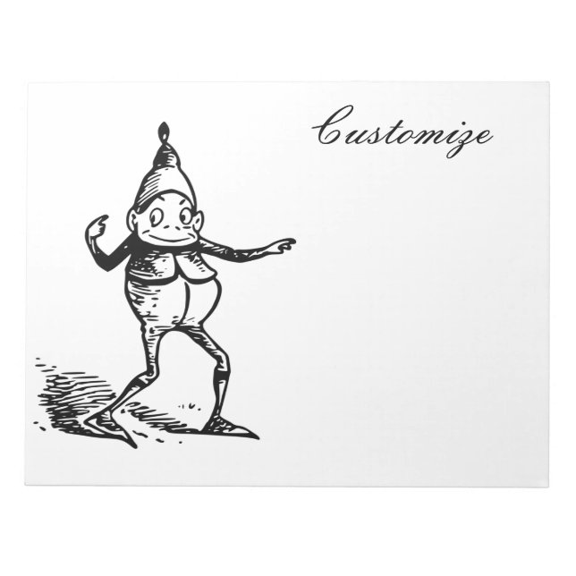 Bloco De Notas Elf Gnomo Thunder_Cove de Natal (Frente)